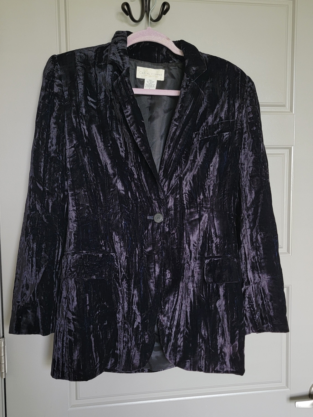 Vintage Black Velvet Blazer - Casual Corner